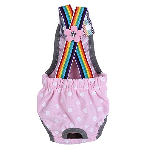 Zerodis 6 Different Size Dog Puppy Diaper Nappy, Physiological Sanitary Design Menstrual Suspender Color Rainbow Label Dog Puppy Diaper Nappy