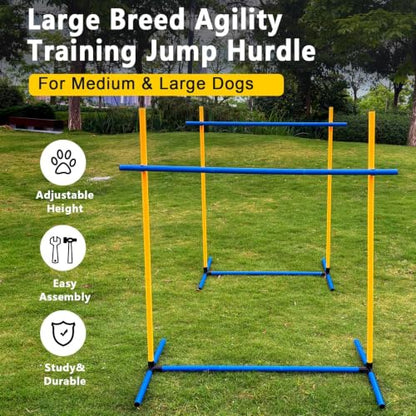 Heavy Duty Adjustable Dog Agility Hurdles with Carry Bag for Medium to XL Dogs - color: SLV-Hurdle 35in-2