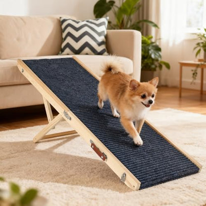 Foldable Dog Ramp for Bed and Couch - Adjustable Height with Leather Handle, Perfect for Small Dogs and Cats, Portable Pet Ramp for Easy Storage, 5 Adjustable Height, Portable 47.24'' Long - size: 120CM Long