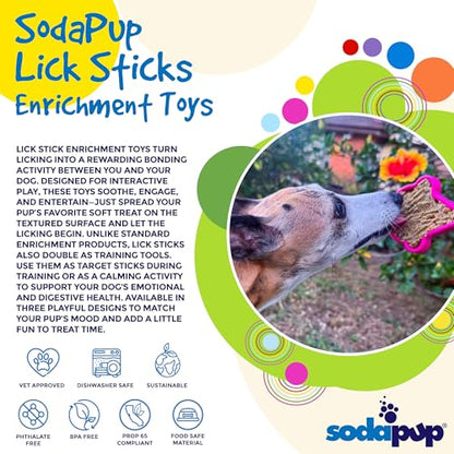SodaPup Lick Sticks eToy – Durable Interactive Enrichment Toy Made in USA from Non-Toxic, Pet-Safe, Food Safe Material for Bonding, Training, Calming, Mental Stimulation, Oral Health & More - color: Pink Ice Cream Cone Lick Stick