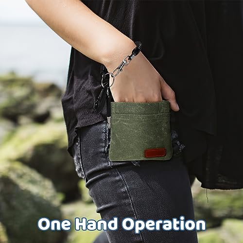cambk Dog Treat Pouch Training Kit for Keychain, Small Puppy Treat Bag with Clip for Leash on the go, Hands Free Auto Closure Pouches with Dog Clicker and Silent Whistle for Pet Training