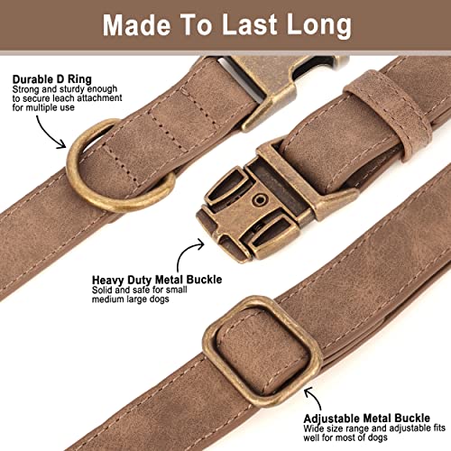 Personalized Dog Collars for Puppies, Custom Soft PU Leather Dog Collar with Engraved ID Name and Number, Adjustable & Durable Pet Collars with Quick Release Metal Buckle,XS(8-13") - color: Yellow Brown-Engraving, size: X-Small: Fit 8-13" Neck