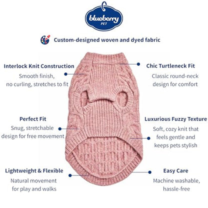 Blueberry Pet Pink Dog Sweater - Cozy Girl Dog Sweater & Pink Pet Coat, Stylish Puppy Winter Clothes & Accessories, Small Pet Coats 10" Back Length - color: Rainbow Pink, Crew-neck, size: 10 inch
