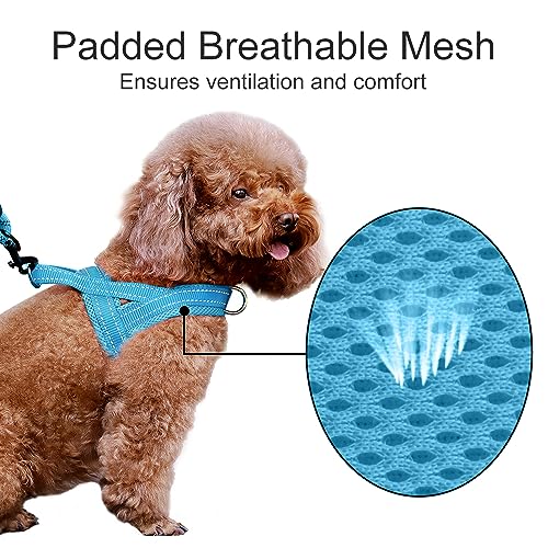 Plutus Pet No Pull Dog Harness with Breathable Mesh Padded, Adjustable Reflective Escape Proof Dog Harness, Quick Fit Dog Vest Harness for Small Medium Large Dogs(XXS, Cyan) - color: Cyan, size: XXS: chest 11.8"-15"