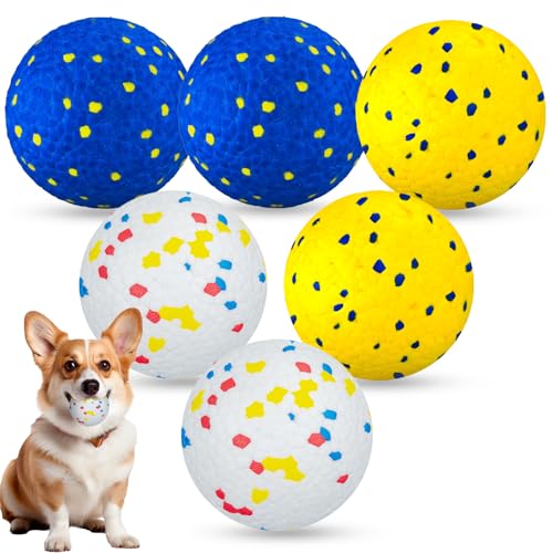 Durable Etpu Tennis Balls for Aggressive chewers - Bouncy Squeaky Tennis Balls for Dogs, Interactive Fetch Training Toys, Water-Resistant chew Toys for Small Medium Large Dogs (6 Pack - Mixed Colors) - size: 6 Pack – Mixed Colors 7cm