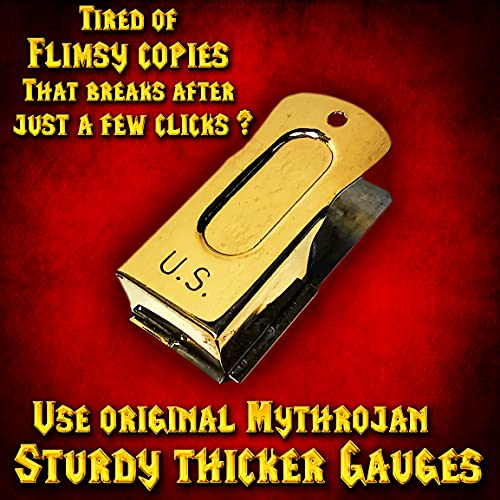 Mythrojan Pet Training Clicker Set Brass and Steel Puppy Dog Training Cricket Clicker U.S. Engraved WII Military Gear Metal Clicker - Pack of 5 Pcs - style: Clicker (5 pcs without Leather Cord)