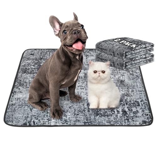 Qeils Washable Pee Pads for Dogs, 2 Pack Reusable 36"x41" Super Absorbent Leakproof Training Pads, Non-Slip Potty for Crate, Floor, Couch, Whelping Litter Mat Puppy Supplies - size: 36"*41"(Pack of 2)