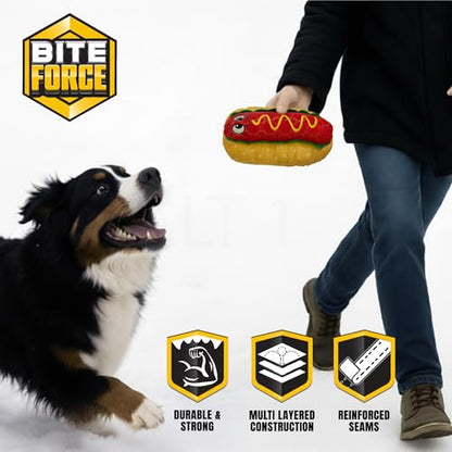 Bite Force - Durable & Strong Dog Toy Wieny Wiggle with Squeaker, Kevlar-Reinforced Seams for Aggressive chewers- red. - color: Regular - Wieny Wiggle