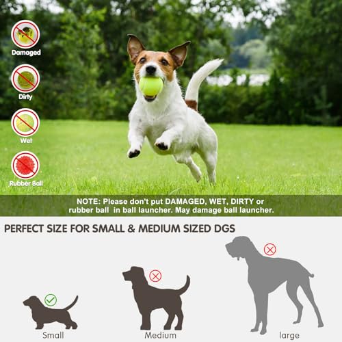 SOCO Automatic Ball Launcher for Dogs, 15 2-Inch Balls, Green | USB Rechargeable, 10/20/30 ft Throws, Indoor/Outdoor Fetch Toy, Mesh Bag, Small & Medium Dogs - color: Green-15 balls