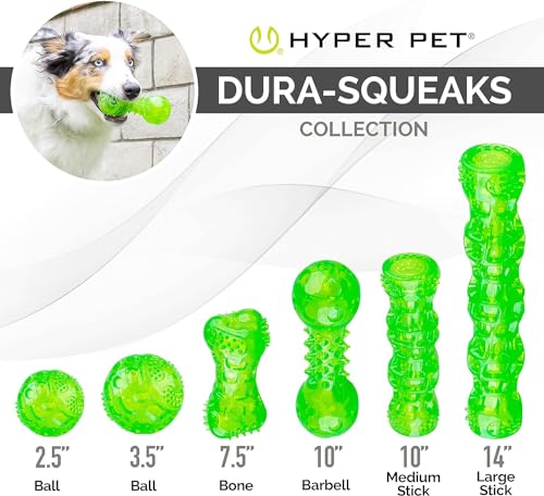 Hyper Pet DuraSqueak Dog Ball Toy, Interactive, Floats, Squeaks, Dog Balls for Fetching, Alternative to Traditional Tennis Balls - for All Breeds | Bold sound effects reward play, a fresh alternative to traditional tennis options, keeps pups chasing and r