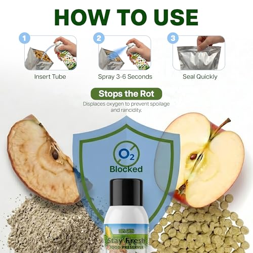 Harrison’s Stay Fresh Food Preserver – Freshness Spray for Pet Food, Fruits, Vegetables, Nuts, Seeds & Snacks – Extends Shelf Life, Maintains Flavor, Color, Texture & Nutrition