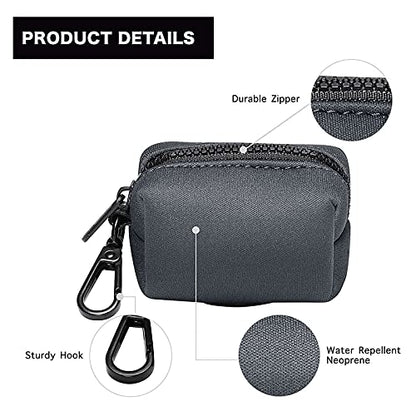 Petmolico Dog Poop Bag Holder Leash Attachment, Dog Waste Bag Dispenser Zippered Pouch, Fits Any Dog Leash, Includes Free Roll of Dog Bags, Poop Bag Dispenser - 2 Pack, Deep Gray - color: Deep Gray
