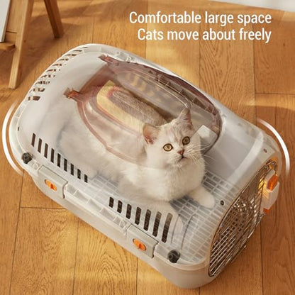 Plastic Kennels Rolling Plastic Airline Approved Wire Door Travel Dog Crate, 19.88 x 12.8 x 7.87in Airline Cat Carrier Kennel Hard Shell Ventilation Large Space Pet Travel