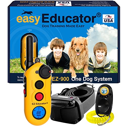 Educator EZ-900 E Collar for Dog Training with Remote - 1/2 Mile Range, Waterproof, 256 Blunt Stimulation Levels, Tone or Vibration Mode, Night Tracking Light for Small, Medium & Large Dogs - size: EZ-900 - 1 Dog