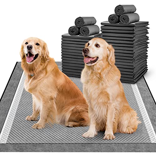 MIZOK Pee Pads for Dogs 36x36in Charcoal Dog Pads Super Absorbent Odor Eliminating Leak-Proof, XXL Dog Pee Pads with Activated Carbon for Large Breeds, Disposable (25 Count) - size: Jumbo 36"x36" 25 Count