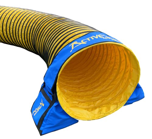 ActiveDogs Agility Tunnel No-Slip Sand Bags - Non-Constricting Saddlebags for Stabilizing Dog Agility Tunnel Equipment Indoor or Outdoor (Sandbag System Only)
