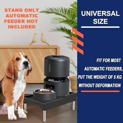 Beautyflier Raised Dog Feeder Stand Elevated Holder for Automatic Cat & Dog Feeders Pet Water Bowl Dispenser Stand Adjustable Fits Small Jugs Holds 5KG, Black (Holder ONLY) - color: Black