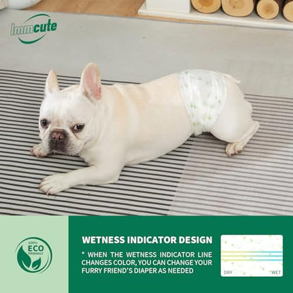 IMMCUTE Large Dog Diapers Male, 50 Ct, Extra-Wide Disposable Male Dog Wraps, Breathable, Comfortable Cotton Fabric with Super Absorbent Male Dog Diapers, Suitable for Medium to Large Breeds - size: Large (50 Ct)