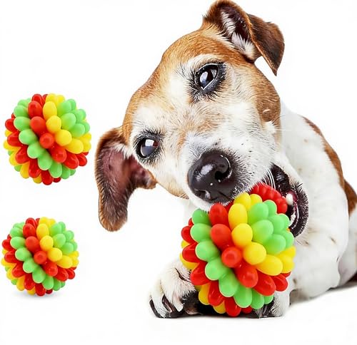 Dog Chew Toys for Aggressive Chewers – Durable Teeth Cleaning Chew Ball for Large Medium Dogs Only (NOT for Puppies), Anxiety Relief Rubber Toy for Boredom, Interactive Dog Toy for Heavy Chewers - color: Toothball