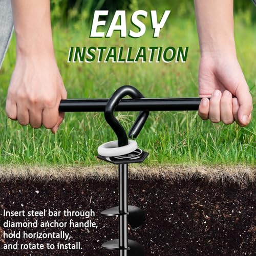 Dog Tie Out Stake for Outdoor Adventures - Glow in the Dark, Heavy Duty - for Large Dogs Up to 210 lbs, Rust-Proof, Durable - Portable for Camping, Beach, or Yard - Compatible with Any Leash