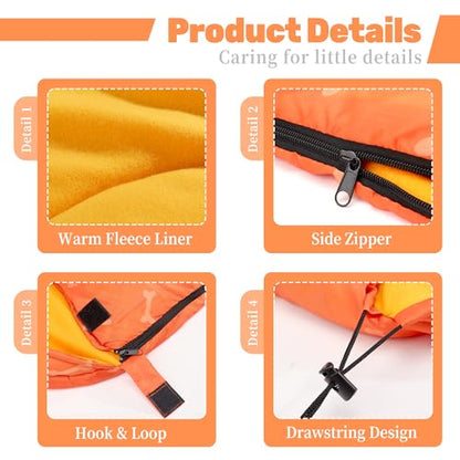 Lifeunion Dog Sleeping Bag with Storage Bag Waterproof Warm Packable Dog Bed for Travel Camping Hiking Backpacking - color: Orange