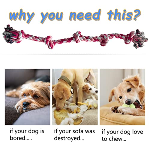 Lmlpt Tough Dog Rope Toy for Large Aggressive Chewers Heavy Duty Chew Toys,Pink