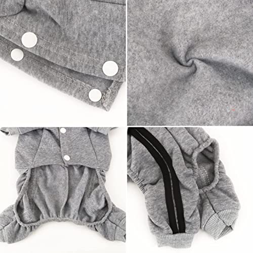 Dog Hoodie Security Clothes 4 Legs Jumpsuit Sweatshirt Hoodies Soft & Warm Dog Outfit Pullover Dog Winter Clothes Sweater for Small Medium Large Dogs Cats (Gray, X-Large) - color: Grey, size: X-Large