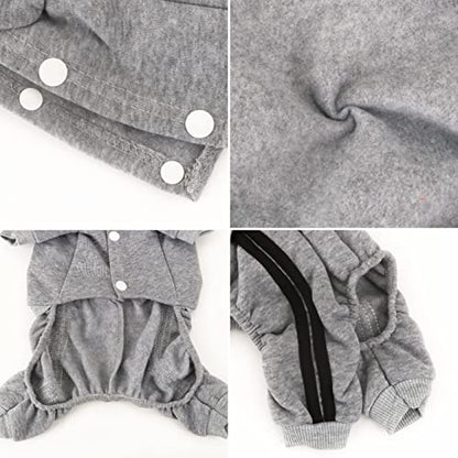 Dog Hoodie Security Clothes 4 Legs Jumpsuit Sweatshirt Hoodies Soft & Warm Dog Outfit Pullover Dog Winter Clothes Sweater for Small Medium Large Dogs Cats (Gray, X-Large) - color: Grey, size: X-Large