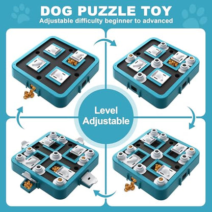 Aluckmao Dog Puzzle Toy Large Size - Adjustable Levels Food & Treat Game | Beginner to Advanced Difficulty for All Breeds, Brain Stimulation, Mental Enrichment, Interactive Feeding, Green