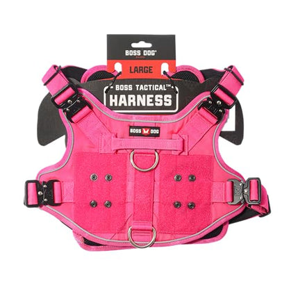 Boss Dog Tactical Harness, Hot Pink, Large - color: Hot Pink, size: Large