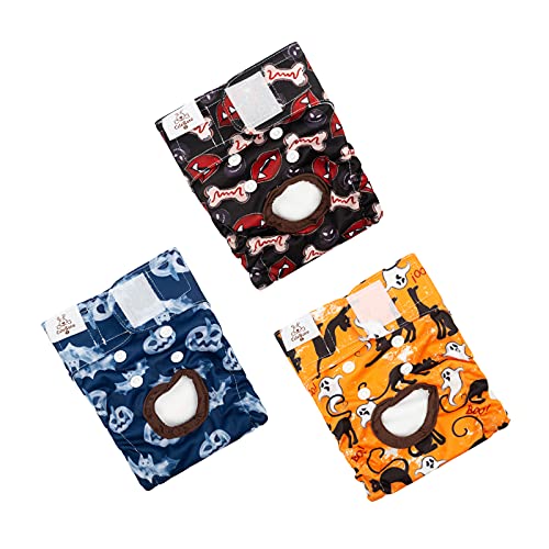 CuteBone Dog Diapers Female Washable Small Medium Large 3 Pack Reusable Doggie Diapers Puppy Period Pants for Doggy Heat Cycle Peeing - size: XS