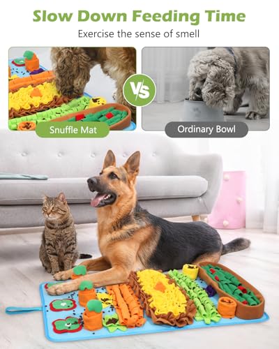 KeeKit Pet Snuffle Mat, 32"x20" Slow Feeding Mat for Dogs, Interactive Puzzle Toy for Training, Stress Relief & Mental Stimulation - Encourages Natural Foraging, Reduces Fast Eating