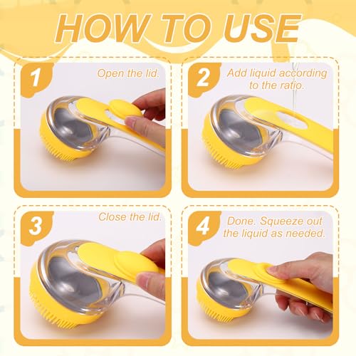 Pet Bath Brush, Dog Shampoo Brush New 2 in 1 Grooming Massage Scrubber Bubble Maker with Ring Built-in Shampoo Dispenser(Coarse,Blue), for Long Short Hair Cats Shower - color: Blue