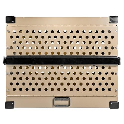 K9 Kennel Boss Aluminum Collapsible Dog Crate, Heavy Duty Folding Kennel - Medium (Tan) - color: Tan, size: 34.6"L x 25.2"W x 28.9"H