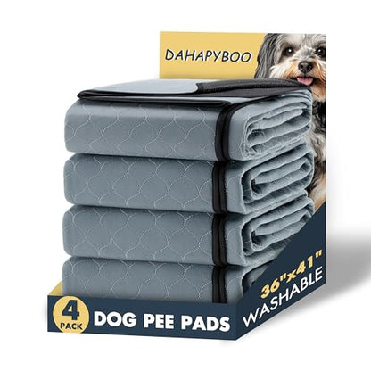 DAHAPYBOO Washable Pee Pads for Dogs 36x41,4 Pack | Reusable Puppy Pads for Dogs Non-Slip Waterproof Pet Training Pads for Crate, Playpen, Bed, Sofa,Whelping Box, Potty Training - size: 36X41-4P