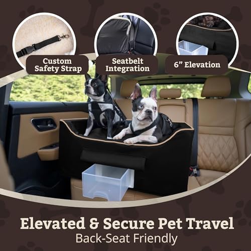 Snoozer Luxury Lookout Pet Car Seat, Large Luxury II, Black with Herringbone - color: Black with Herringbone, size: Large