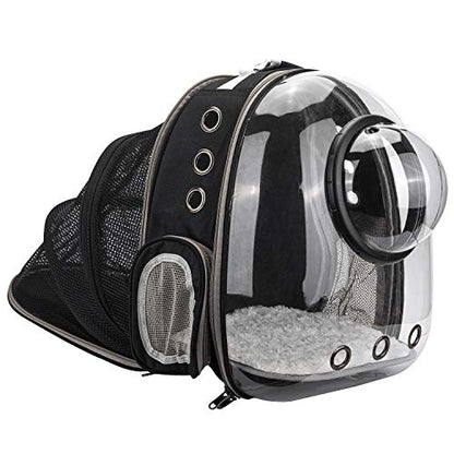 AJY Black Cat Carrier Dog Carrier Backpack, Pet Carrier Back Pack Pack for Small Medium Cat Puppy Doggie, Dog Body Carrying Bag Travel Space Capsule for Travel, Hiking, Walking & Outdoor Use