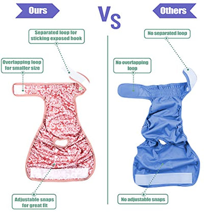 wegreeco Luxury Washable Reusable Dog Diapers (Stylish Pattern) - Female Dog Diapers, Doggie Diapers, 3 Pack (Lace, Small) - color: Lace, size: Small