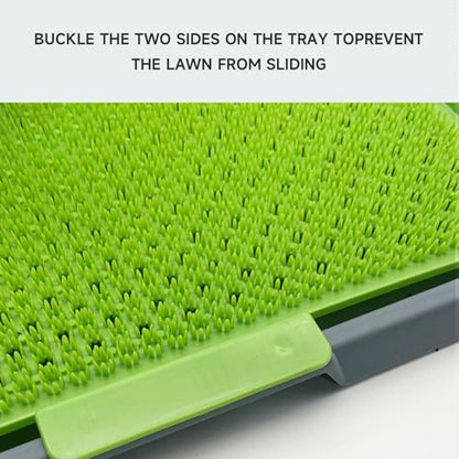 Dog Grass Pad with Tray Artificial Grass Potty Pad for Dogs Indoor/Outdoor Puppy Potty Training with Drainage System,Non-Slip Base & Realistic Turf Mat for Balcony,Patio,Apartment Use(26.7"*16.7")
