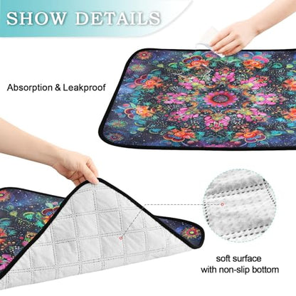 Qilmy Mandala Pet Mat, Waterproof Reusable Dog Training Pad Anti-Slip Pet Creat Pad for Small Medium Large Dogs and Cats - size: Smallx3