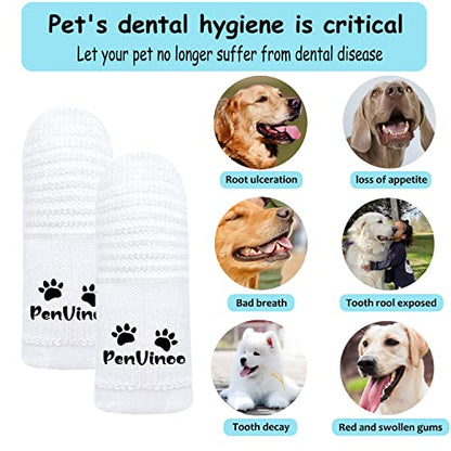 20 PCS Pet Dog Soft Toothbrush - Finger Toothbrush for Small to Large Dogs