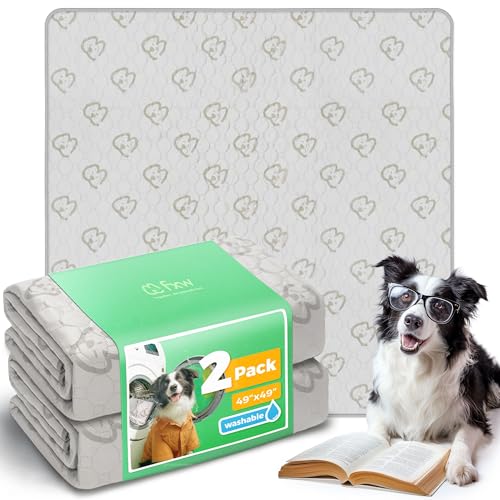 FXW Washable Pee Pads for Dogs, Puppy Pads with Super Absorbent, Specifically Designed for FXW AuraSpace Acrylic 24inch 8 Panels Dog Playpen, 49" Square, Boho Beige, 2 Pack - color: Khaki, size: 49" Square (2 Packs)