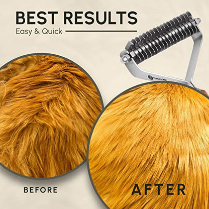 Flamia & Jabz Undercoat Rake for Dogs & Cats, Dematting Grooming Stripper Tool (18 Blades) - size: 18 Blades