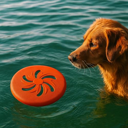 Dog Flying Disc Large EVA Material Pet Toy Outdoor Fetch Training Disc Durable Bite Resistant Safe on Teeth Lightweight Floating Interactive Disc (Orange) - color: Orange