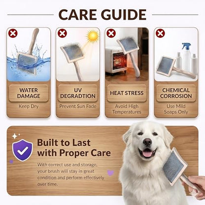 Specialized Grooming Tool for Great Pyrenees and Doodles (Goldendoodles, Poodles & Labradoodles) - Dog Slicker Brush & Comb Kit: Work Through Dense and Long Coats, for Both Matted Hair and Shedding