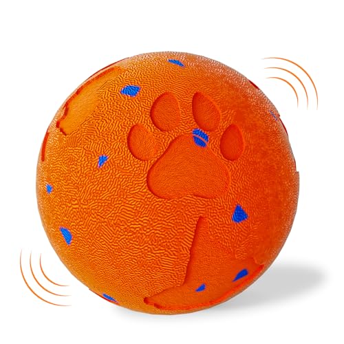 Smart Interactive Dog Toy Ball, Automatic Moving Rolling & Bouncing, Motion Activated E-TPU Dog Ball, Waterproof Chew Resistant for Medium & Large Dogs (Orange) - color: Orange