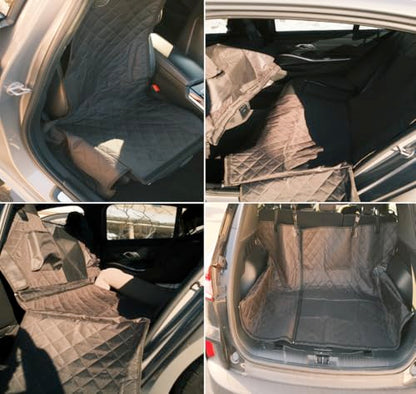 Lume Collective Co. Premium Dog Car Seat Cover – 6-in-1 Detachable Full Car Coverage, Heavy-Duty Waterproof Fabric, Door Protection Guards & Non-Slip Base – Modular Dog Seat Cover for Cars & SUVs