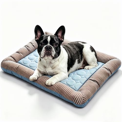 RPGT Summer Pet Self Cooling Mat No Electricity Required Kennel Bed Pad 18"x 22" Sleeping Mat Keeps Dogs and Cats Cool Ideal for Home and Travel - size: Medium