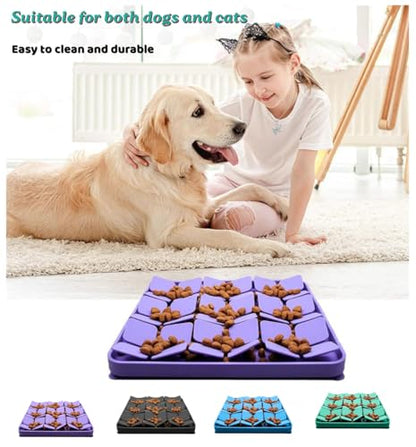 Pet Silicone Snuffle Mat Dog Feeding Mat Non-Slip Slow Feeder Puzzle Mat No Hurt for Dog's Nose for Smell Training Slow Eating (Blue) - color: Blue
