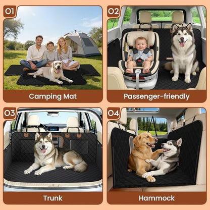 A-Pce Dog Truck Seat Cover for Back Seat, Hard Bottom Dog Hammock for Car, Waterproof Seat Protector, Dual use in Summer and Winter, Universal XL Size Fits for Crew Cab Truck/SUV, Black - size: For Large Truck